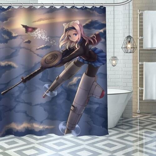 Waterproof Shower Curtain Can Be Customized BRAVE WITCHES Bathroom Shower Bath Supplies Polyester Shower Curtain With Hooks