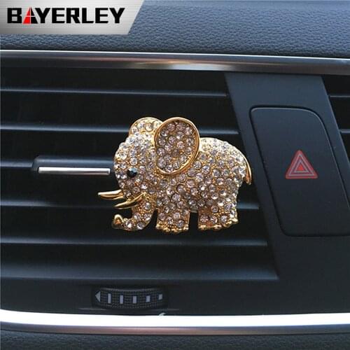 Bling Car Accessories Aroma Vent Clip Car Smell Car Perfume Air freshener In Car Ornaments Diamond Elephant Auto Interior Decor