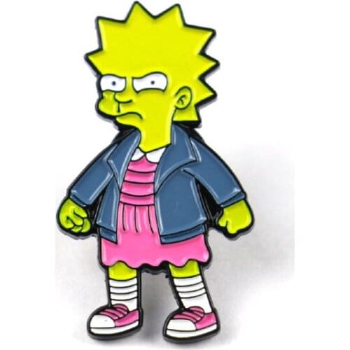 Stranger things funny cartoon vintage clothing Pins kids men women funny backpack clothes diy Enamel Brooches badge collar gifts