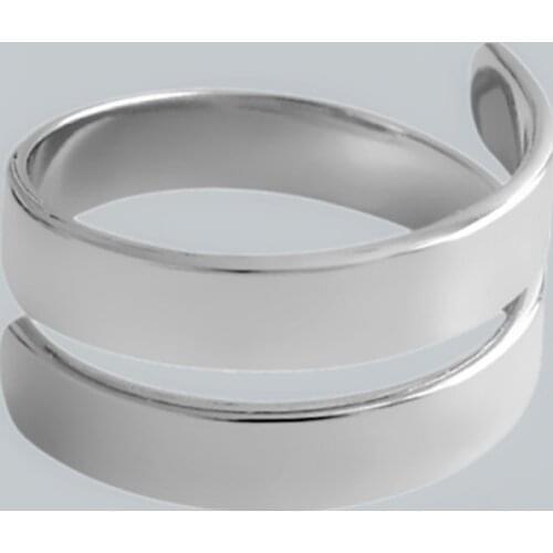 2020 Newest Simple Bridal Sets Open Normal Ring Real Spiral Glossy Smooth Womens Jewelry Dating Rings Drop Shipping