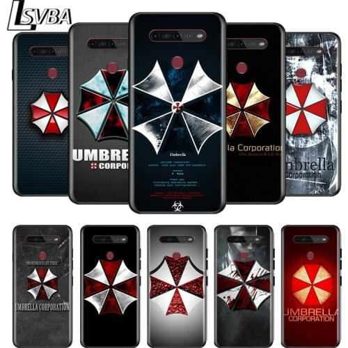 Umbrella Logo For LG G8 V30 V35 V40 V50 V60 Q60 K40S K50S K41S K51S K61 K71 K22 K31 K42 K92 ThinQ 5G Black Phone Case