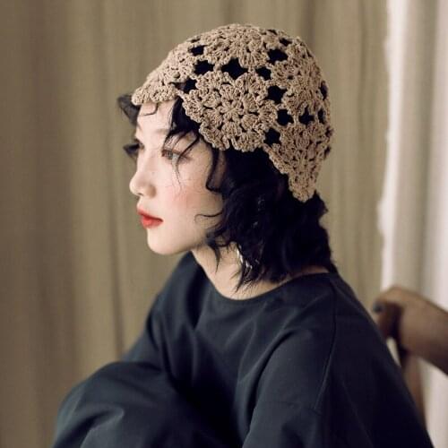 202006-BM5364 new manual Crochet hook Weave FLOWER leisure lady bucket cap women fishermen hat