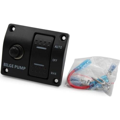12V&24V 3-WAY SWITCH PANEL FOR BILGE PUMP Bilge pump control switch marine panel switch automatic pump control switch