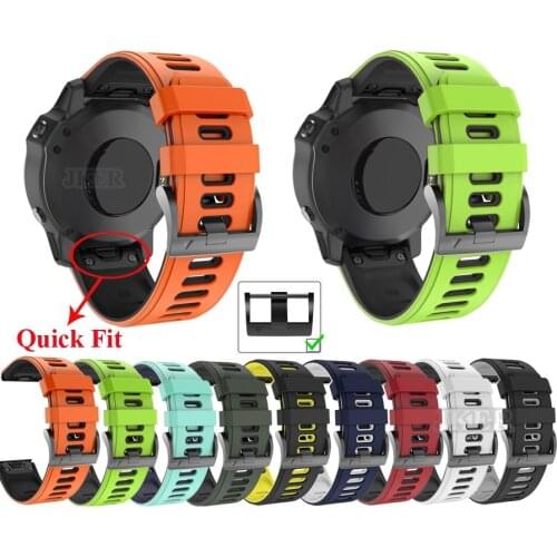 30pcs.new double color bracelet easyfit band for Fenix 6X 5X 5S plus Band Fenix 6 6S Pro 5. 20/22/26mm.Watch Easyfit Watchbands
