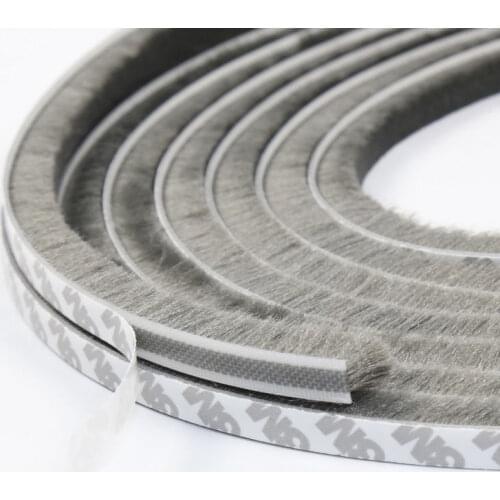 5/6 /10M Brush Strip Self Adhesive Household Door And Window Sealing Strip Weatherproof Strips Strong Sound Insulation Effect