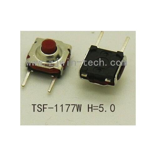 10PCS 7.3X7.3X5mm Side 2PIN DIP WATERPROOF Tact Button Micro Switch Silicone Push Button