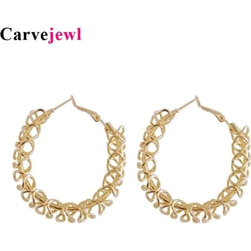 Carvejewl Korea unique design spring hoop earrings simple Pretty Special wholesale earring new Years gift Free shipping jewelry
