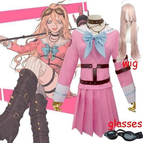 Danganronpa V3 Killing Harmony Iruma Miu Cosplay Costume Props Anime Game Woman party dress School Uniform outfit