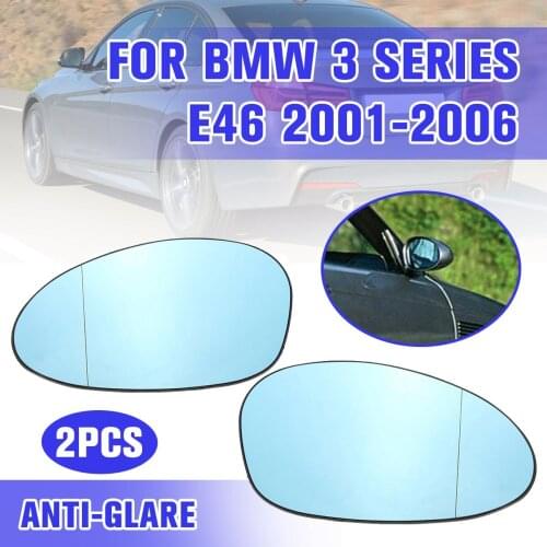 For BMW M3 E46 2001 2002 2003 2004 2005 2006 Right Driver Side Blue Tinted Heated Wing Door Mirror Glass