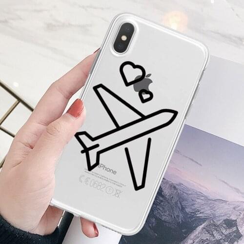 Travel Map Anti-shock Non-slip Plain Cases For iPhone XR XS Max XS X 6 6s 7 8 Plus Clear Transparent Soft TPU Phone Back Cover