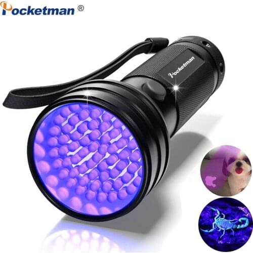 51LED UV Dectecor Flashlight Aluminum Torch Super Bright LED lamp Waterproof Light 395nm For Fluorescent Pet Urine Detection