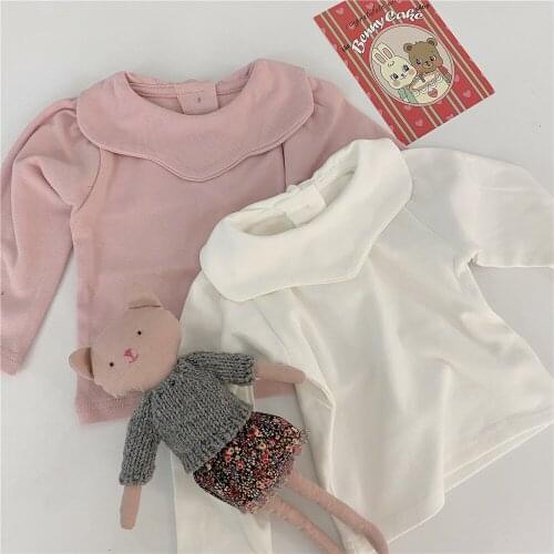 Newborn Baby Girls T-shirts Long Sleeves Spring Autumn Korean Style Princess Toddler Girl Blouse Tops Infant 0-2Y Baby Clothes