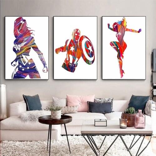 Disney Canvas Painting Classic Marvel Superhero Anime Captain America Wall Art Poster Prints Pictures for Living Room Home Decor