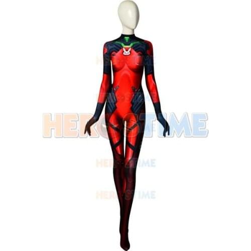 Spandex Printed D Va Game Cosplay Costume Superhero Zentai White Rabbit Costume Custom Made Available