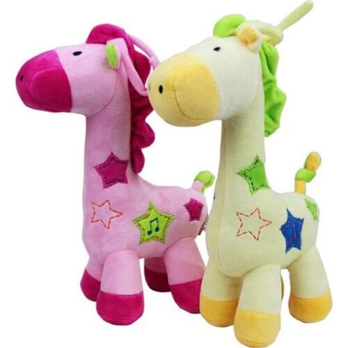 Infant Plush Soft Appease Toy New Intelligent Music Box Lovely Giraffe Stuffed Animals Enlightenment Baby kids Early Learning