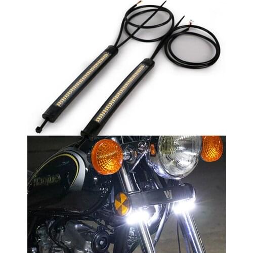 Motorcycle Universal Front Fork Shock Absorber Modification Parts Turn Signal With Water Lamp Turn Signal LED Ring Light Bar