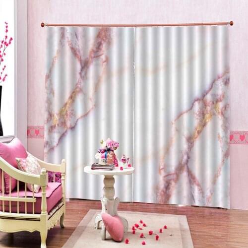 Marble curtains Luxury Blackout 3D Window Curtains For Living Room Bedroom Customized size