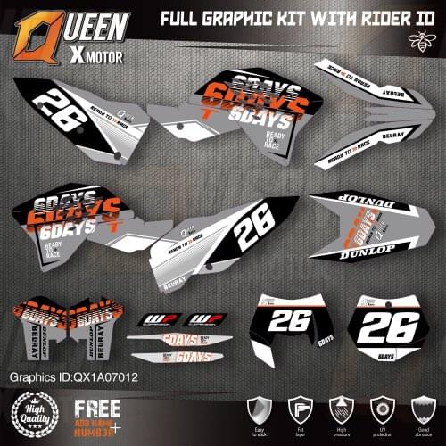 QUEEN X MOTOR Custom Team Graphics Decals Stickers Kit For KTM 2007-2010 SX SXF , 2008-2011 EXC XC-W EXC-F 012