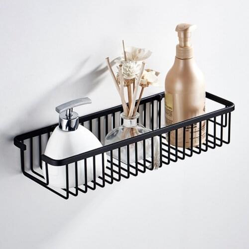 1Pc Wall-mounted Bathroom Storage Draining Rack Toilet Shower Gel Shampoo Bathware Organizer Self-adhesive Home Sundries Shelf