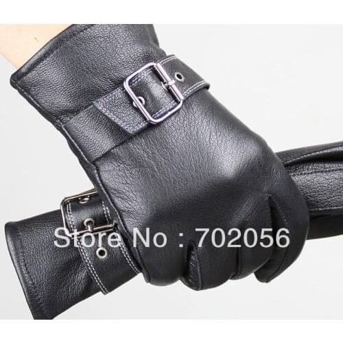 THICK WARM Mens genuine Leather gloves leather Lambskin GLOVE high quality 12pair/lot #3153