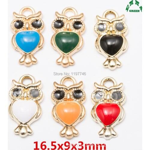 Gold Charms for Jewelry making Owl Charms 17mm 10pcs Enamel Charms Pendant Animal Bird Charms for Bracelets Metal Vintage Charms