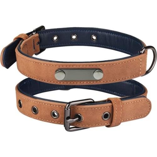 Faux Leather Durable Pet Dog Collar Pet Supplies Accessories Neck Strap Collar For Dog Puppy Pug Collars For Small Large Dogs