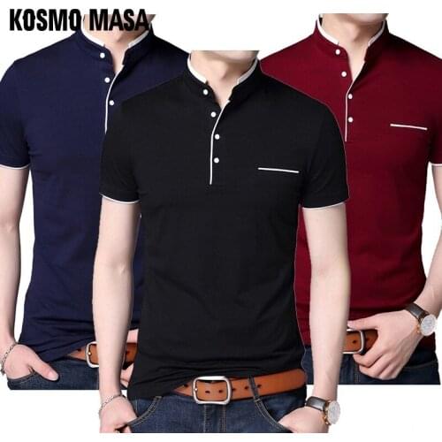 KOSMO MASA 3pcs/lot Slim Fit Casual Polo Shirt Men Cotton Short Sleeve Mens Polo Shirts Summer Top Polo Shirts For Men MP0008
