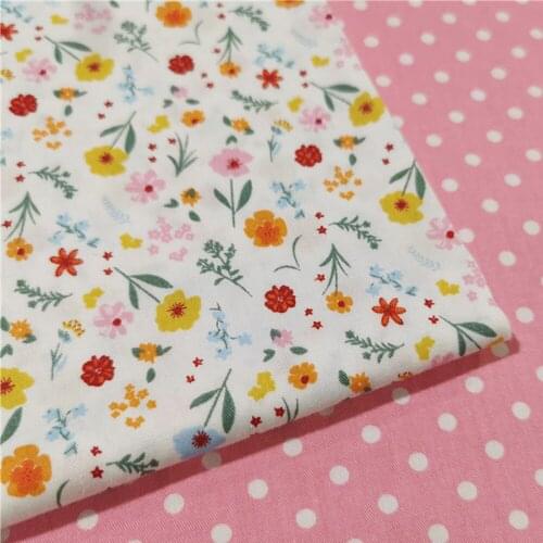 Printed Floral Dot Pink 100% Cotton Baby&child Fabric,DIY Bedding Textile Fabric,Sewing Quilting Fat Quarters Material
