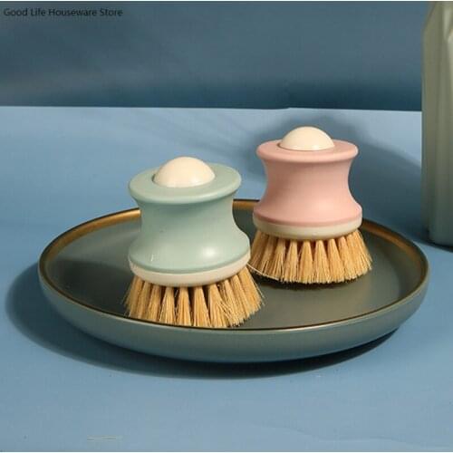 Round Head Pot Washing Brushes Non-Oily Dishwashing Cleaning Brush Kitchen Convenient Cleaning Tools