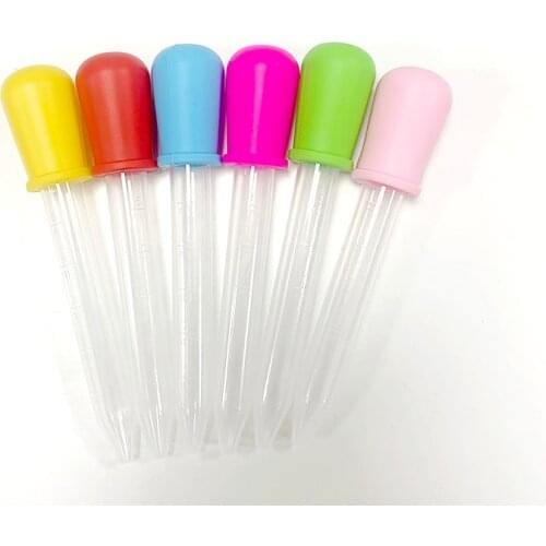 IMBABY 5ml Silicone Plastic Pipette Dropper Feeding Medicine Liquid Eye Ear Pipette Dropper School Lab Supplies Russian warehous