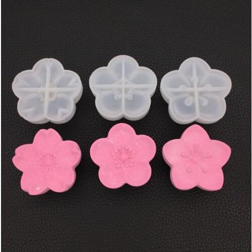 Cherry Blossoms Shape Silicone Candle Molds Flowers Handmade Soap Clay Mold Aromatherapy Candle Mould Ornaments
