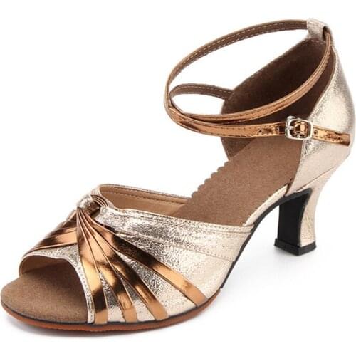 Latin Dance Shoes Women Adult Ladies Modern Latin Dance Shoes Buckle Stiletto Heels Soft Bottom Square Dance Shoes Sandals Women
