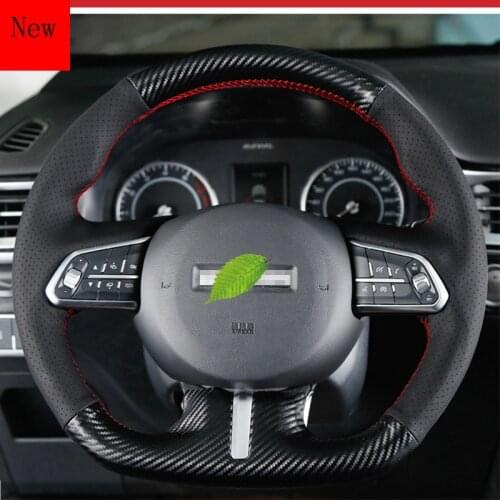 High quality custom hand-stitched leather car steering wheel cover for haval f5 f7 Automotive interior car accessories