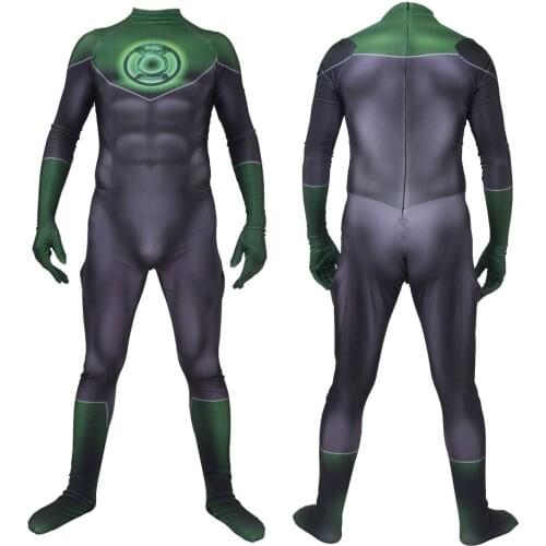 Adults/Kids Green Lantern Cosplay Costume Green Lantern Corps Superhero Hela Suit Zentai Bodysuit