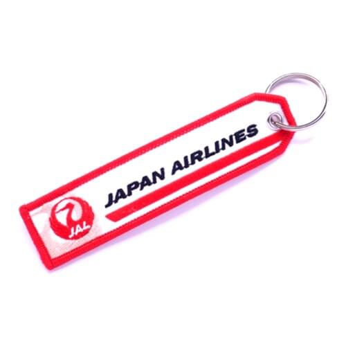 JAL Japan Airlines Fabric Embroidered Keyring Aviation and Aircraft Keychains