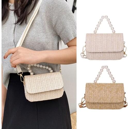 Womens Evening Bags Handbags with Pearl Handle Tassel Clutch Chain Shoulder Purses Design for Lady Wedding Party
