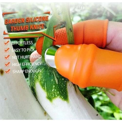 1 Set Silicone Finger Protector Kitchen Gadget Sets Thumb Knife Garden Vegetable Garden Gloves Finger Protector Cutting Knife