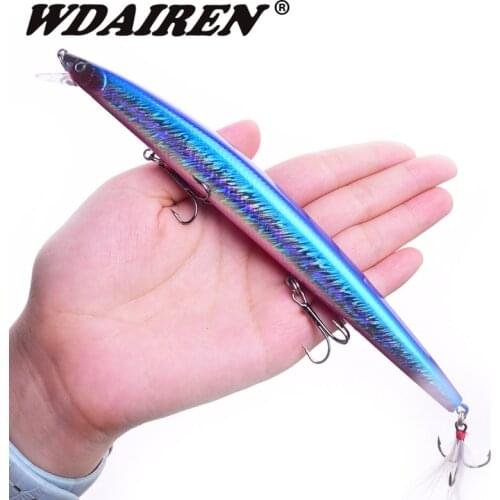 1Pcs Minnow Fishing lure with Feather hook 18.5cm 22g Artificial Hard Bait Crankbait Jerkbait Floating Wobbler Bass Lures Pesca