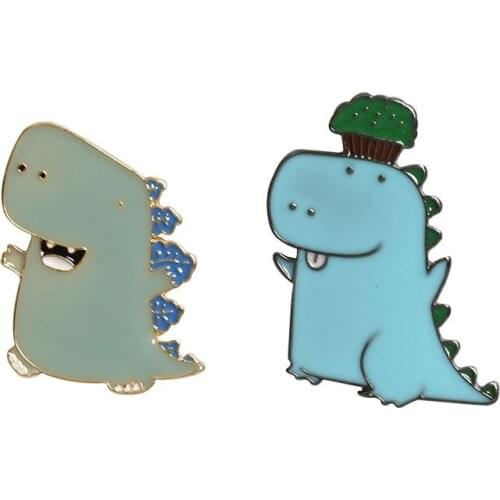 1pcs New Lovely Badge Cute Dinosaur Enamel Brooch Clothing Cartoon Pins Badge Child Metal Brooches Jewelry Creative Gift