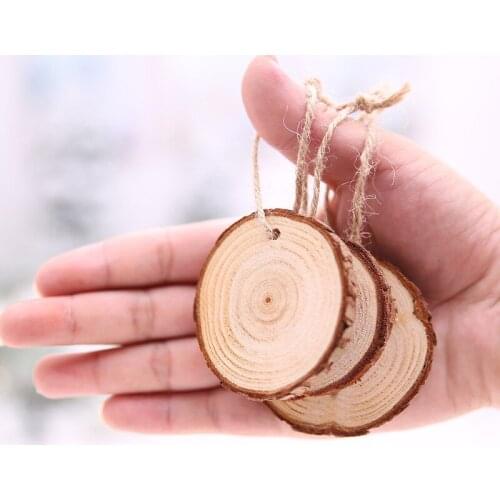10pcs Wood Slices DIY Craft Christmas Decorations Wood Disks Birthday Party Kids Table Cards Wedding Xmas Decoration Gift Tag