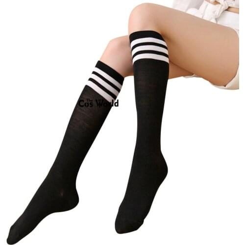 12 Colors Spring Autumn Girls Stripes Mid Calf Knee High Stockings Medium Socks For JK School Uniform Student Clothes