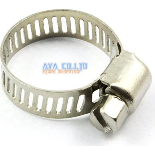 20 Pieces 11-20mm Stainless Steel Hose Clamp Worm Gear Hose Pipe Fitting Clamp