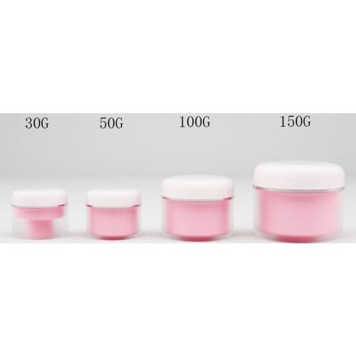 30g / 50g / 100g / 150g 12 pcs/lot Empty Pink Face Cream Cosmetic Jar Pot Travel Eyeshadow Face Cream Container Box Makeup Jar