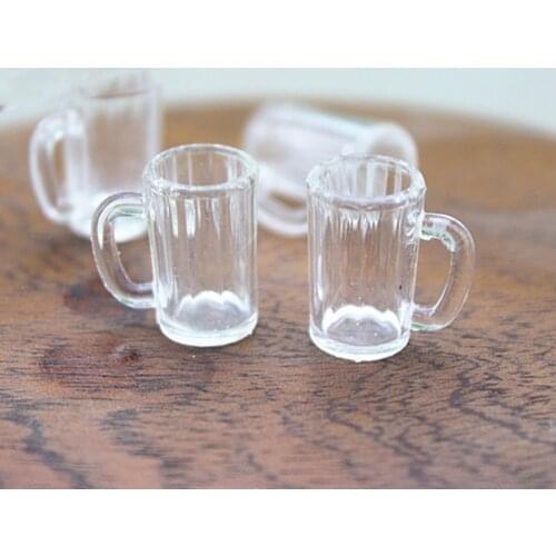 4Pcs 1/12 Dollhouse Miniature Accessories Mini Resin Wine Glass Simulation Drink Cup Model Toys for Doll House Decoration