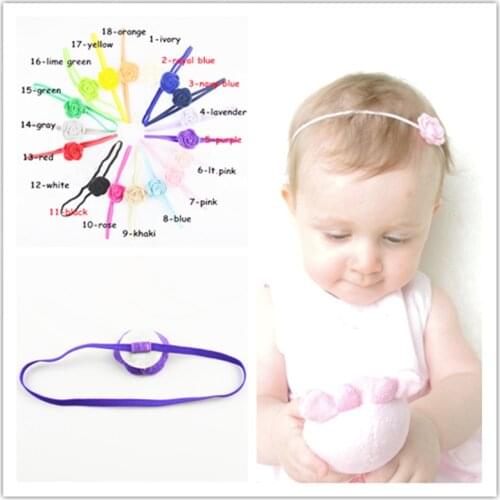 40pcs/lot 18 Colors U Pick girls 1.6" Mini Felt Rosette Flower Headband Newborn Photo Props Hair Accessories FDA211