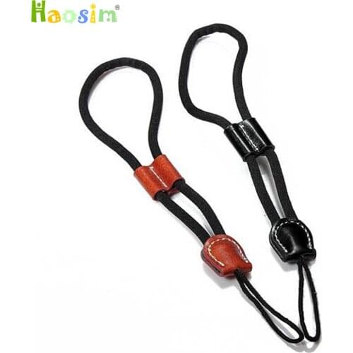 50pcs/lot Black/Brown camera wrist strap Leather Wristband Protection rope For Can&n/Nik&n/S&ny/Olymp&s camera and micro-single