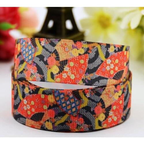 22mm 25mm 38mm 75mm Ruban satin Flowers Fans Cartoon Character printed Grosgrain Ribbon party decoration 10 Yards X-00749