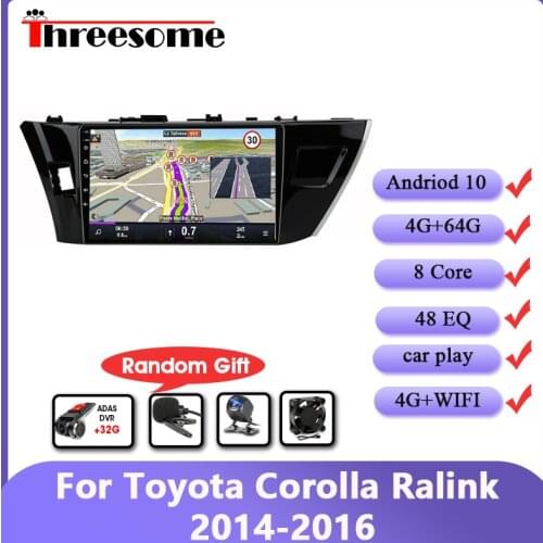 Android 10 4G+64G WIFI Car Radio Multimedia Video Player For Toyota Corolla Ralink 2014-2016 GPS Navigation DSP Head Unit 2DIN