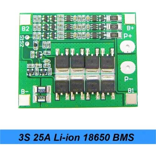 BMS 3S 25A for Screwdriver Li-ion18650 BMS PCM Battery Protection Board BMS PCM With Balance For li-ion Battery Cell Pack Module