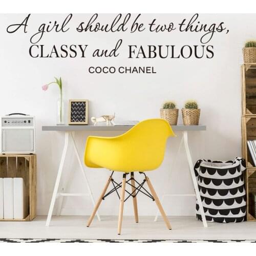 Large A Girl Should Be Classy Fabulous Quote Chane Wall Sticker Nursery Girl Room Inspiational Coco Quote Wall Decal